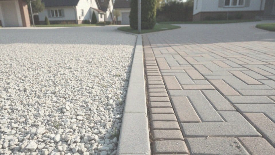 Jakie różnice są między podjazdem żwirowym a podjazdem z kostki brukowej?