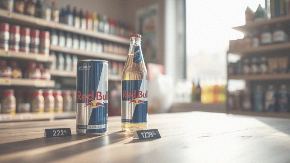 Jakie są różnice w cenach Red Bulla w puszce i butelce?