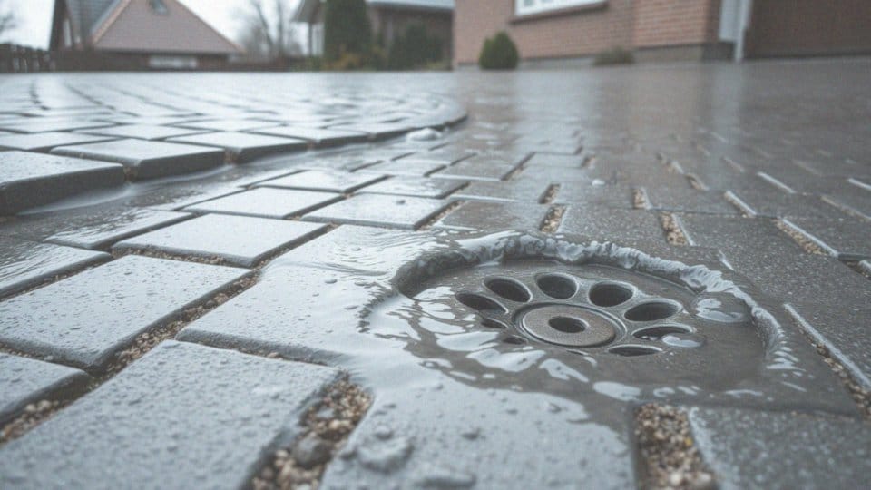 Jakie rozwiązania zapobiegają zalewaniu stromego podjazdu?